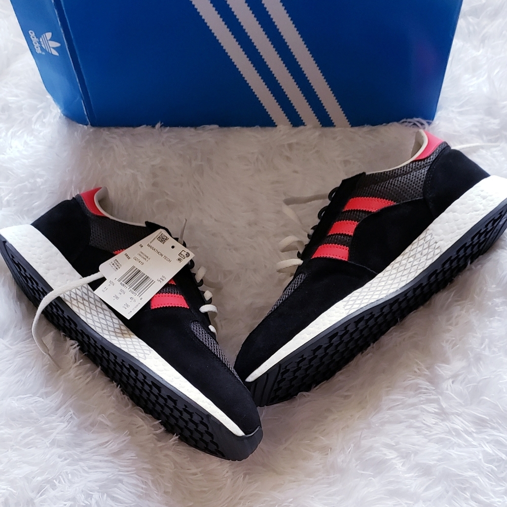 Mens Adidas Marathon Tech Carbon Shock Red